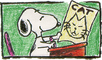 Beagle in Black - das Thema meiner alten Version von Ber-Design.de. Copyright von Snoopy gehört selbstverständlich United Feature Syndicate, Inc. - dies ist nur selbstgezeichnete Fanart. Framelinkbutton, gezeichnet mit Buntstiften.